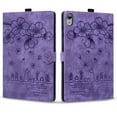 thumbnail image 4 of ELEHOLD for iPad 10th Generation 10.9 inch 2022 Leather Case,Embossed Flower Pattern Folio Flip Case Card Slots Kickstand Magnetic Clasp Shockproof Protective Case for iPad 10.9", Purple, 4 of 7