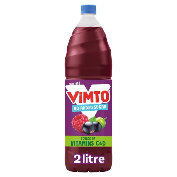 Vimto No Added Sugar Squash 2L, Imported from Britain