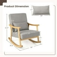 thumbnail image 3 of Costway Nursery Rocking Accent Chair with Rubber Wood Armrests Soft Lumbar Pillow Cushion Grey, 3 of 8