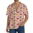 thumbnail image 7 of Lsque colorful Butterfly Daisy print Men's Cuban Collar Short Sleeve Shirt Summer Beachwear Casual Button Down Fashionable Vacation Leisure Shirt-4X-Large, 7 of 7