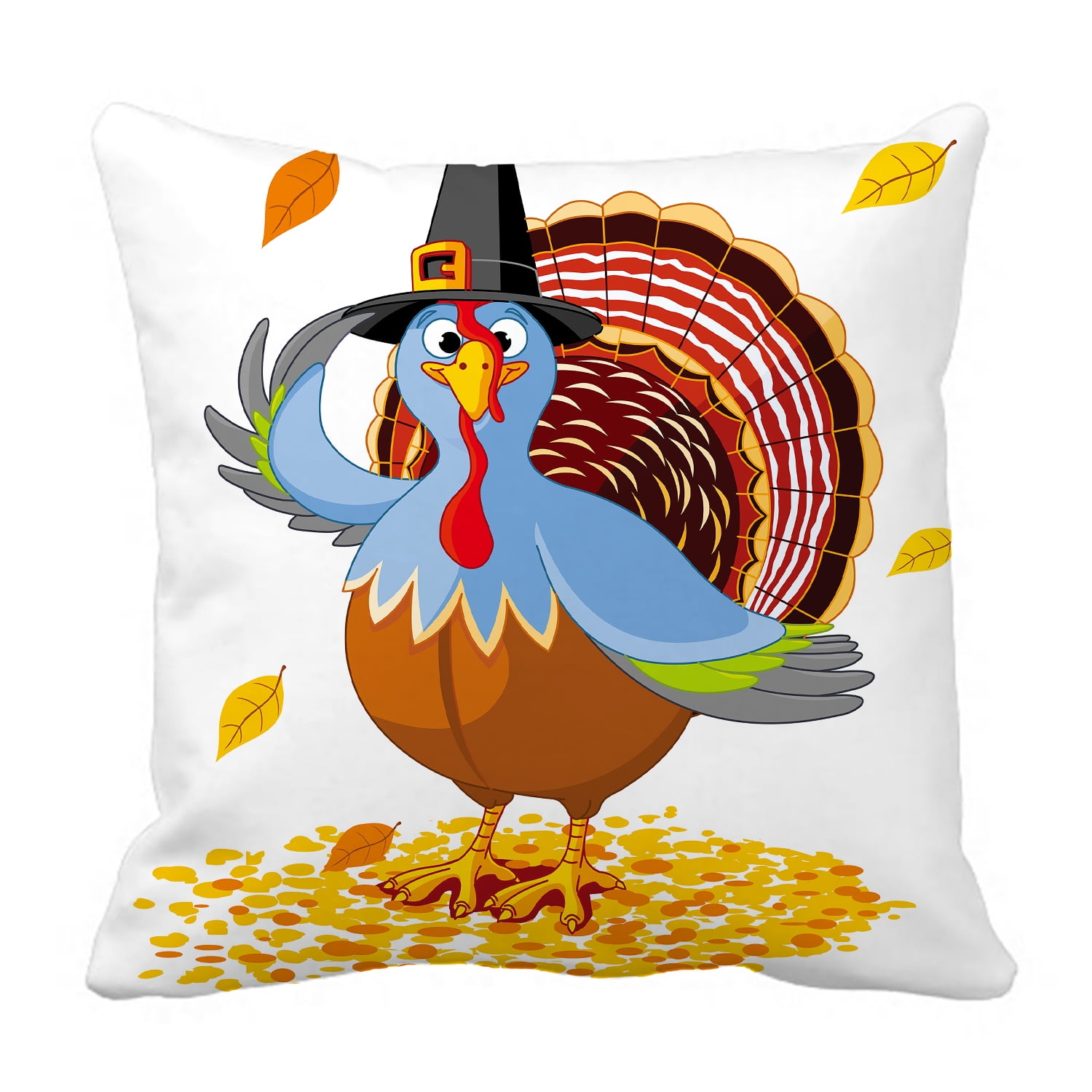 YKCG Thanksgiving Turkey with Pilgrim Hat Maple Leaves Pillowcase ...