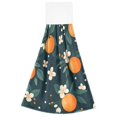 thumbnail image 7 of Yayeee Kitchen Hanging Hand Towels Set of 2 with Loop Bathroom Absorbent Tie Towel, Green Floral Oranges, 7 of 7