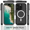 thumbnail image 5 of Magnetic for iPhone 16 Pro Case, [Compatible with MagSafe] [Built-in Screen Protector] Dustproof Full Body Shockproof Transparent Phone Case Cover for iPhone 16 Pro - Black, 5 of 5