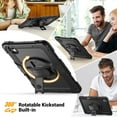 thumbnail image 3 of Case for Samsung Galaxy Tab S11 2025 with Screen Protector, 360 Degree Rotating Kickstand Hand Strap Heavy Duty Shockproof Cover with Shoulder Strap, Black, 3 of 7