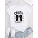 thumbnail image 2 of Camiseta para mujer Suave Transpirable veranoAwareness Pink Heart & Fist Graphic Tee - Women's Casual Crew Neck Short Sleeve T-Shirt, Comfortable Summer Top, English Pattern, Fashion TrendFather's D, 2 of 6