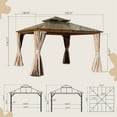 thumbnail image 6 of CoSoTower 12'X12' Hardtop Gazebo, Permanent Outdoor Gazebo with Polycarbonate Double Roof, Aluminum Gazebo Pavilion with Curtain and Net for Garden, Patio, Lawns, Deck, Backyard(Wood-Looking), 6 of 9