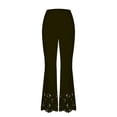 thumbnail image 6 of XFLWAM Womens Lace Crochet Flare Pants Casual High Waisted Business Dress Suit Pants Hollow Out Yoga Pants Leggings Wide Leg Trousers Army Green M, 6 of 7