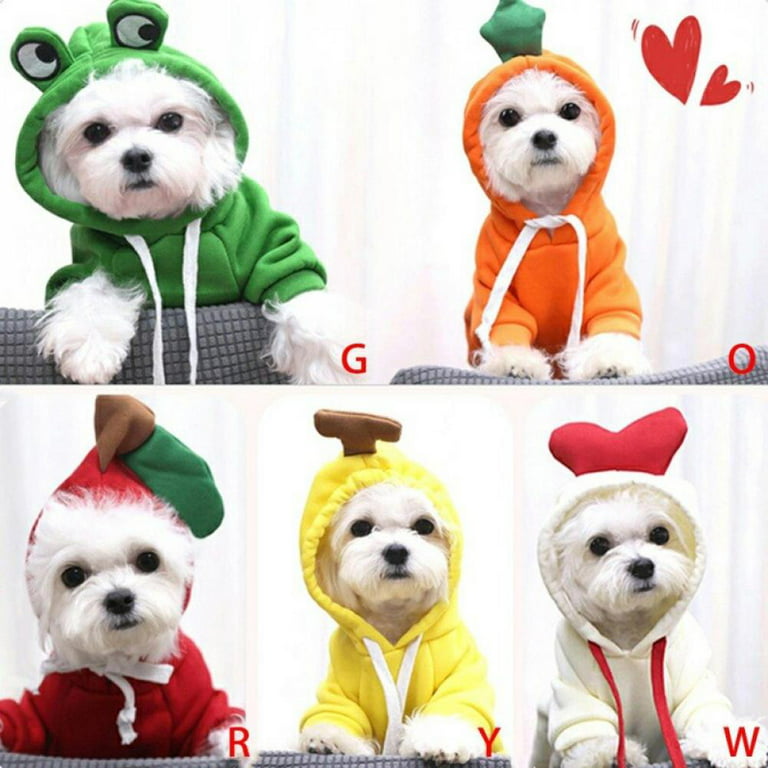 Add Velvet Fruit Pet Dog Hoodie Pitbull Pug Teddy Christmas Halloween Fruit  Cosplay Coat Party Events Costume Puppy Jumpsuit Cat Jacket Small Dog  Clothes 