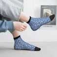 thumbnail image 6 of Women Men Athletic Socks Navy Digital Blue Camouflage Cushioned Quarter Ankle Socks, 6 of 7