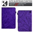 thumbnail image 2 of Tablet Case for Amazon Fire 7 12th Gen 2022, Embossed Tree Pattern PU Leather Book Style Smart Auto Wake/Sleep Cover with Stand Card Slots Magnetic Clasp Shockproof Case, Purple, 2 of 9