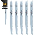 thumbnail image 2 of 5Pcs Reciprocating Saw Blade Set 9.5/11.8 Inch 5TPI Sharp Wear Resistant Cutting Saw Blades for Cutting Wood Plastic PVC Pipe(300MM), 2 of 9
