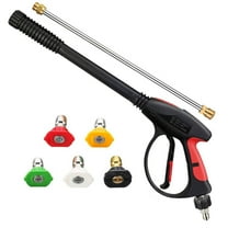 iMeshbean Pressure Washer Gun w/ Extension Wand, 4000PSI High Pressure Washer Spray Gun with 3/8" Quick Connector, 5 Nozzle Tips, M22-14mm Fittings for Most Pressure Washer, Garden Hose, Car Washing