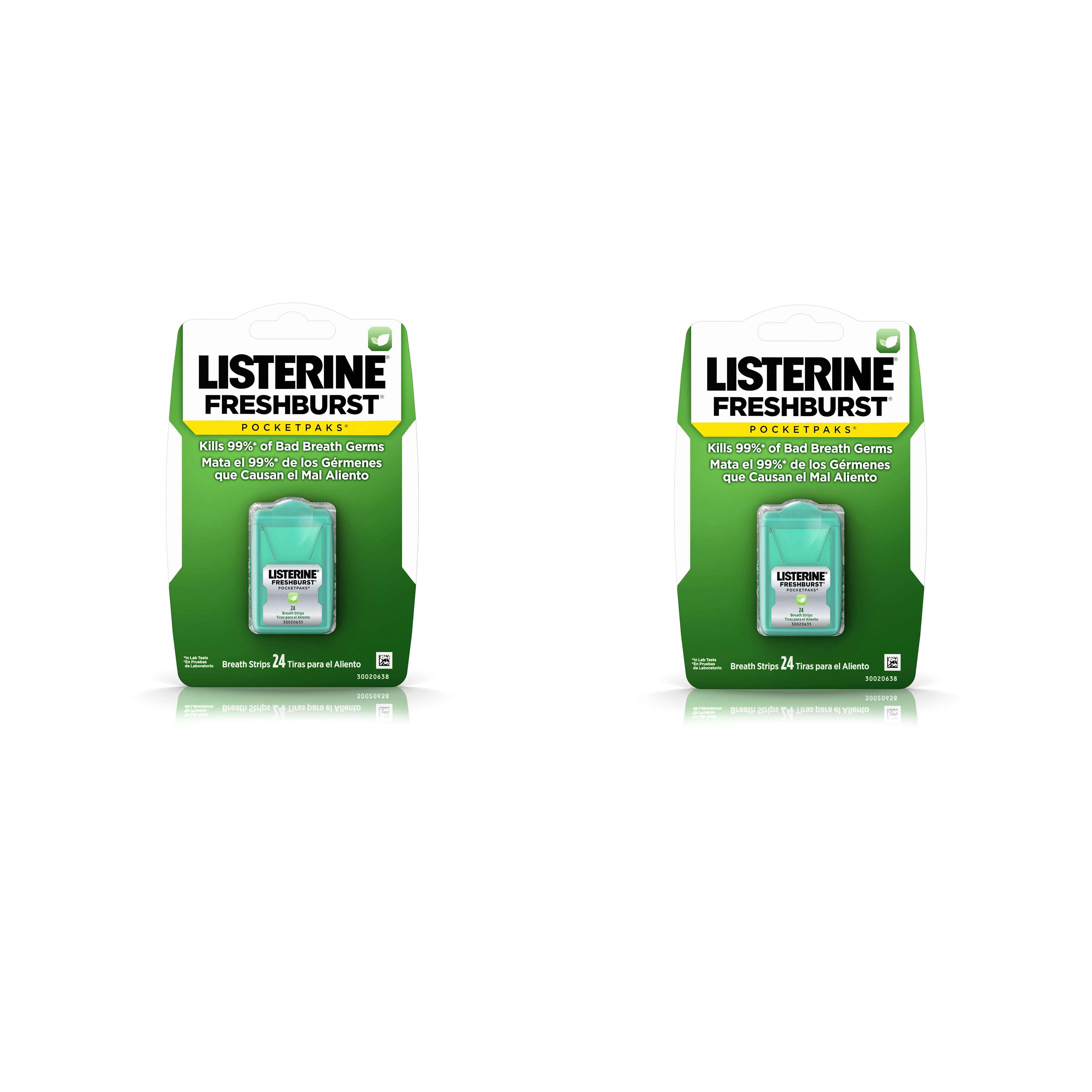 (2 Pack) Listerine Freshburst Pocketpaks Breath Strips, Kills Bad
