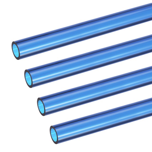 Unique Bargains PETG Tubing Hard 10mm ID, 14mm OD, 50cm Length, Blue no Fluorescent Light 4 Pack