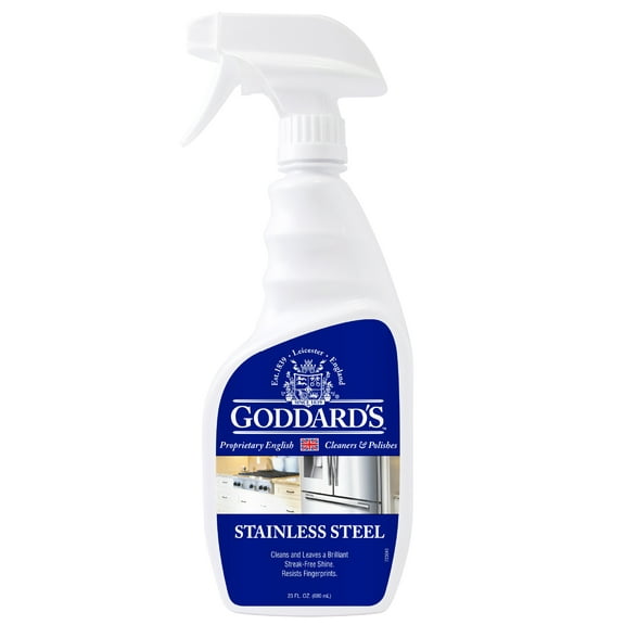 Goddard's Stainless Steel Cleaning Spray for Kitchen Appliances – Removes Grease & Food Stains, Brightens Surfaces to Streak-Free Shine, Resists Fingerprints, 23 oz