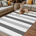 thumbnail image 2 of Fsddascl Grey Striped Outdoor Rug for Patio/Deck/Porch, Non-Slip Large Area Rug 5 x 8 Ft, Geometric Ombre Vertical Stripes Minimalist Indoor Outdoor Rugs Washable Area Rugs, Camping Rug Carpet, 2 of 5