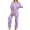 14-Purple Heart, variant on MINTREUS Lounge Sets for Women Knit Short Sleeve V-neck Tops and Long Pants Soft Comfy Pajamas Set Oversized 2 Piece Outfits