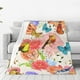 thumbnail image 1 of Fotbe Flowers And Birds Watercolor Manta de Franela Acolchonada con Estampado, Súper Suave y Esponjosa, Extra Grande para Sofá, Cama, Uso Todo el Año-40"x30", 1 of 7