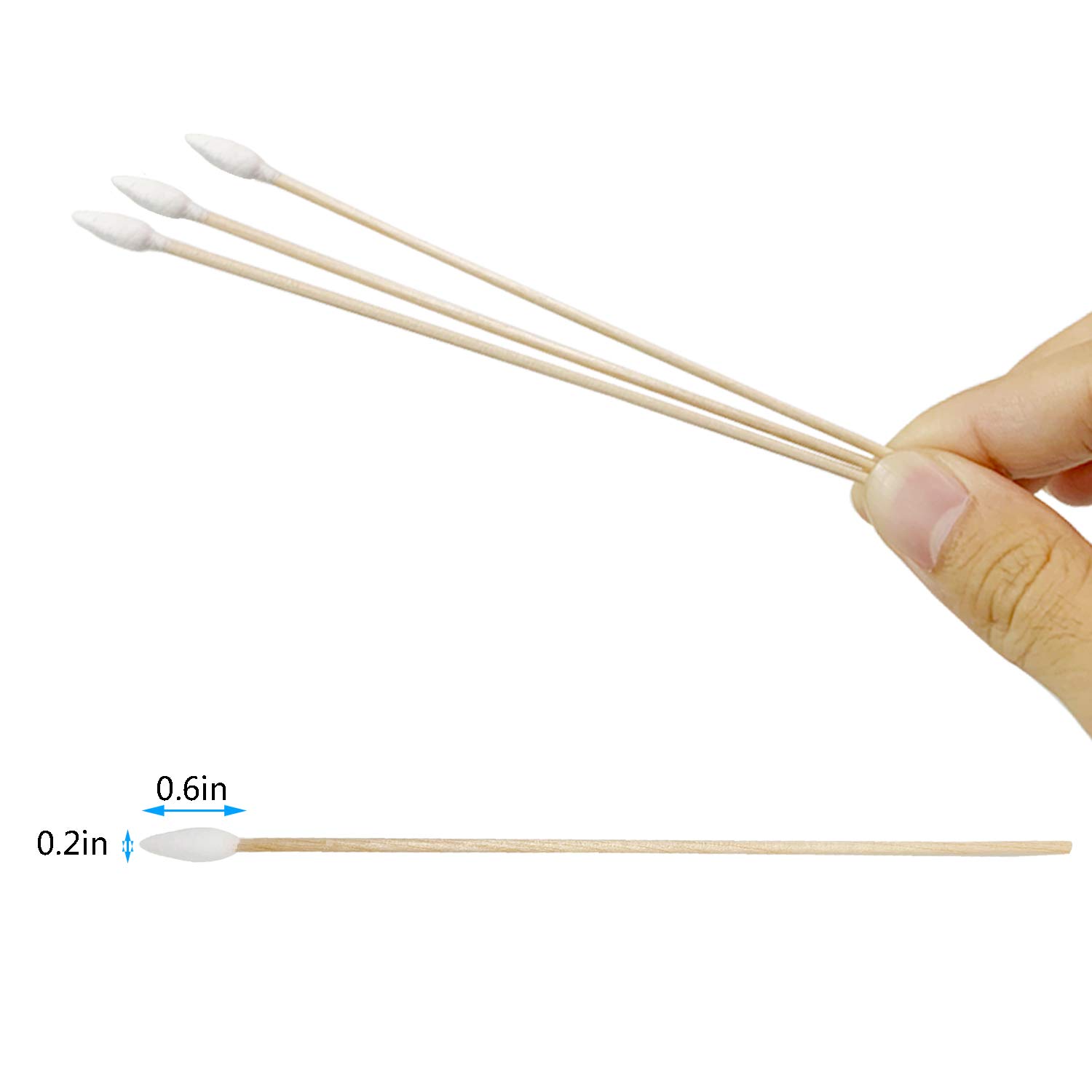 SE CS100-6 Industrial Wood Handle Cotton Swabs – 500 Count – Detailing & Cleaning Q-Tips