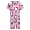 thumbnail image 4 of Hello Kitty Nightgowns for Women Short Sleeve Night Gown Soft Sleep Shirts Women's Sleepwear Print Sleep Dress, 4 of 7