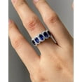 thumbnail image 2 of 2Ct Oval Cut Simulated Blue Sapphire Halo Women's Wedding Ring 14K White Gold Plated, 2 of 3