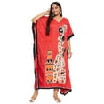 thumbnail image 1 of Oussum Robes Longues Caftans Tribales Rouges en Polyester Grande Taille pour Femmes, 1 of 7