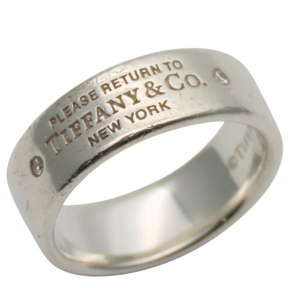 Pre-Owned Tiffany & Co. Return to Narrow Ring, SV925 with Diamonds, Approximately... (Good)