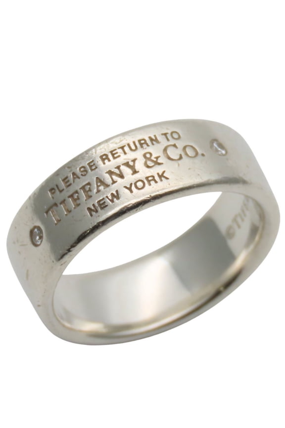 Pre-Owned Tiffany & Co. Return to Narrow Ring, SV925 with Diamonds, Approximately... (Good)