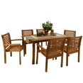 thumbnail image 3 of International Home Amazonia 7 Piece Wood Patio Dining Set in Brown, 3 of 10