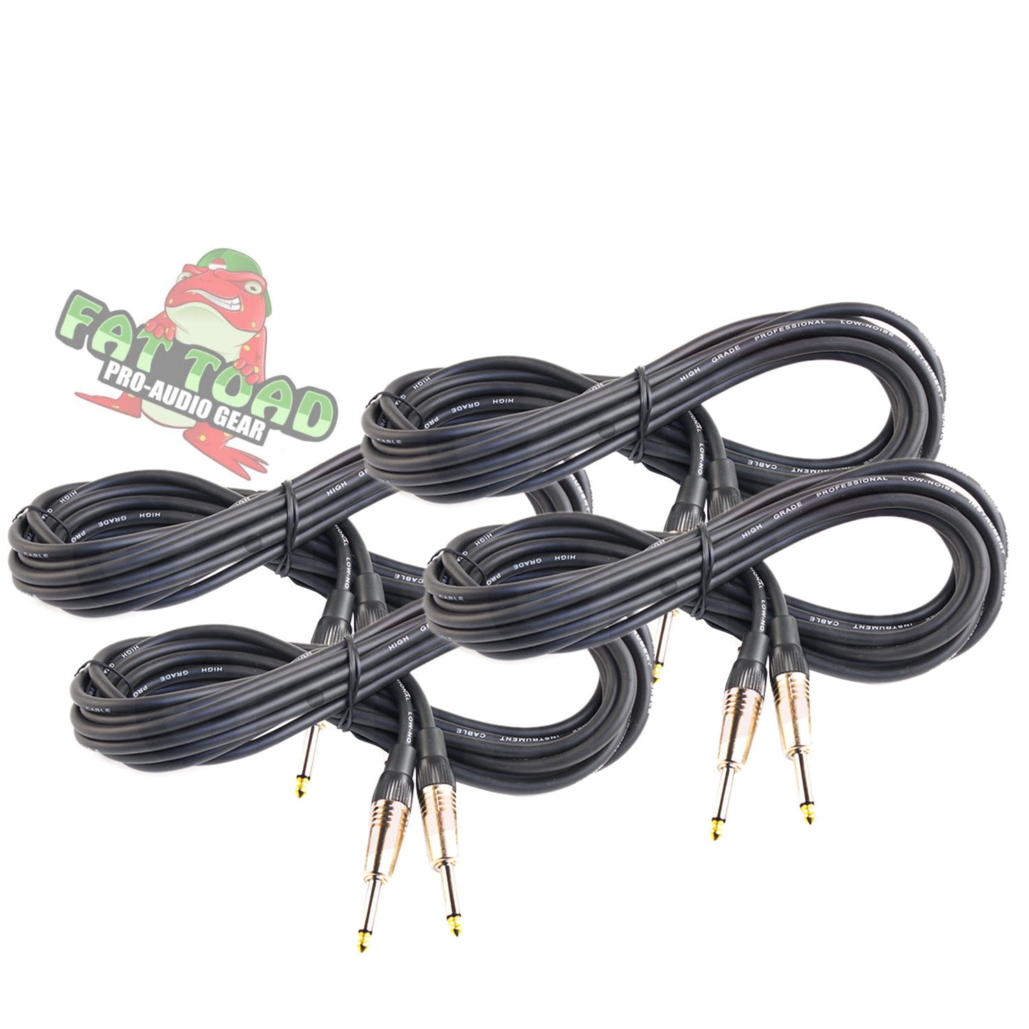 Keyboards and Music Sound Recording Studio|Shielded 20 AWG Patch Conductor Bass Instrument Cable by Fat Toad|20 FT 1/4 Inch Straight-End Wires for Electric or Acoustic Guitar Guitar Cords 6 Pack 