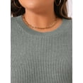 thumbnail image 5 of DARING DIVA Plus Size Sweater Fall Crew Neck Long Sleeve Dress 1X Gray, 5 of 6