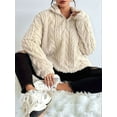 thumbnail image 4 of Winter Fleece Jacket for Women Zipper Stand Collar Casual Coats with Pockets Color S, 4 of 9
