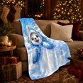 thumbnail image 3 of Winter Seal Blue Sweater Snowy Forest, Festive Holiday Scene, Warm Flannel Blanket for Cabin and Lodge with Detailed Artwork, Art Lovers Housewarming Gift, Playful Home Decor, 3 of 9