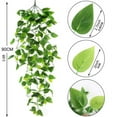 thumbnail image 4 of 2 plantas colgantes artificiales de 3,6 pies de hiedra falsa, hojas de hiedra falsas para pared, casa, habitación, interior, exterior, estante para el hogar, decoración de oficina (sin cesta, 4 of 5