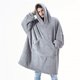 thumbnail image 1 of Suéter con capucha de invierno para mujer, manta polar de gran tamaño con mangas, Bolsillo grande, cálida y gruesa, bata de TV para pareja, 1 of 4
