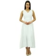 thumbnail image 7 of Bimba Women's Sleeveless Chic Lace Dress Long Cotton Casual Maxi, 7 of 7