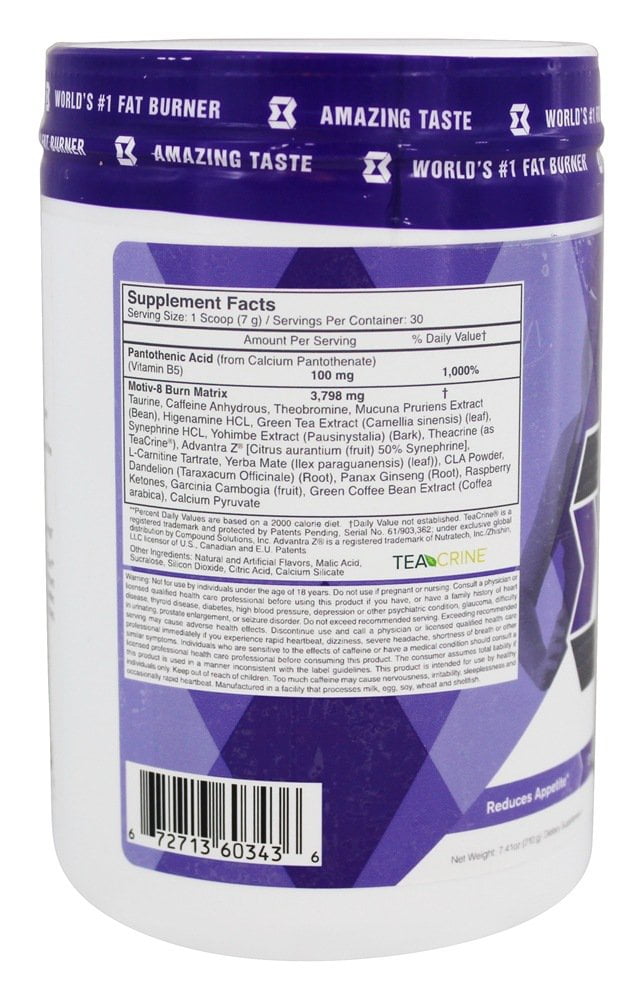 Motiv8 Performance Burn Fat Burning Pre Workout Sugar Free Lemon Iced Tea 7 41 Oz Walmart Com Walmart Com