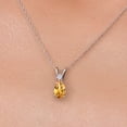 thumbnail image 3 of Gem Stone King 14K White Gold Yellow Citrine and White Moissanite Pendant Necklace for Women | 0.88 Cttw | Gemstone November Birthstone | Pear Shape 7X5MM | With 18 inch Chain, 3 of 6