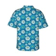 thumbnail image 6 of Wukai Daisies Flowers Men's Hawaiian Shirt Short Sleeve Casual Button Down Summer Beach Aloha Shirt Tropical Print Holiday Party, 6 of 8