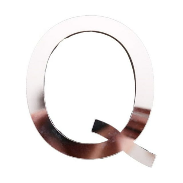 2Pcs Letter Ornament Waterproof Removable Silver-plated 3D Mirror Surface Acrylic Decal for Wedding