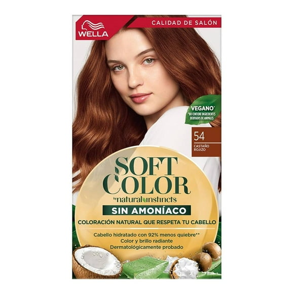 Tinte para cabello Soft Color Wella semipermanente 54 castaño rojizo