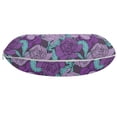 thumbnail image 3 of Peony Travel Pillow Neck Rest, Pastel Tone Delicate Peonies with Curled Leaves Vintage Style Tangled Arrangement, Memory Foam Traveling Accessory for Airplane and Car, 12", Purple Teal, by Ambesonne, 3 of 3