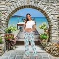 thumbnail image 3 of FREEAMG Womens Gilrs Stylish Pattren Comfy Drawstring Lounge Pajama Pants Wide Leg Sleepwear Bottom, 3 of 6