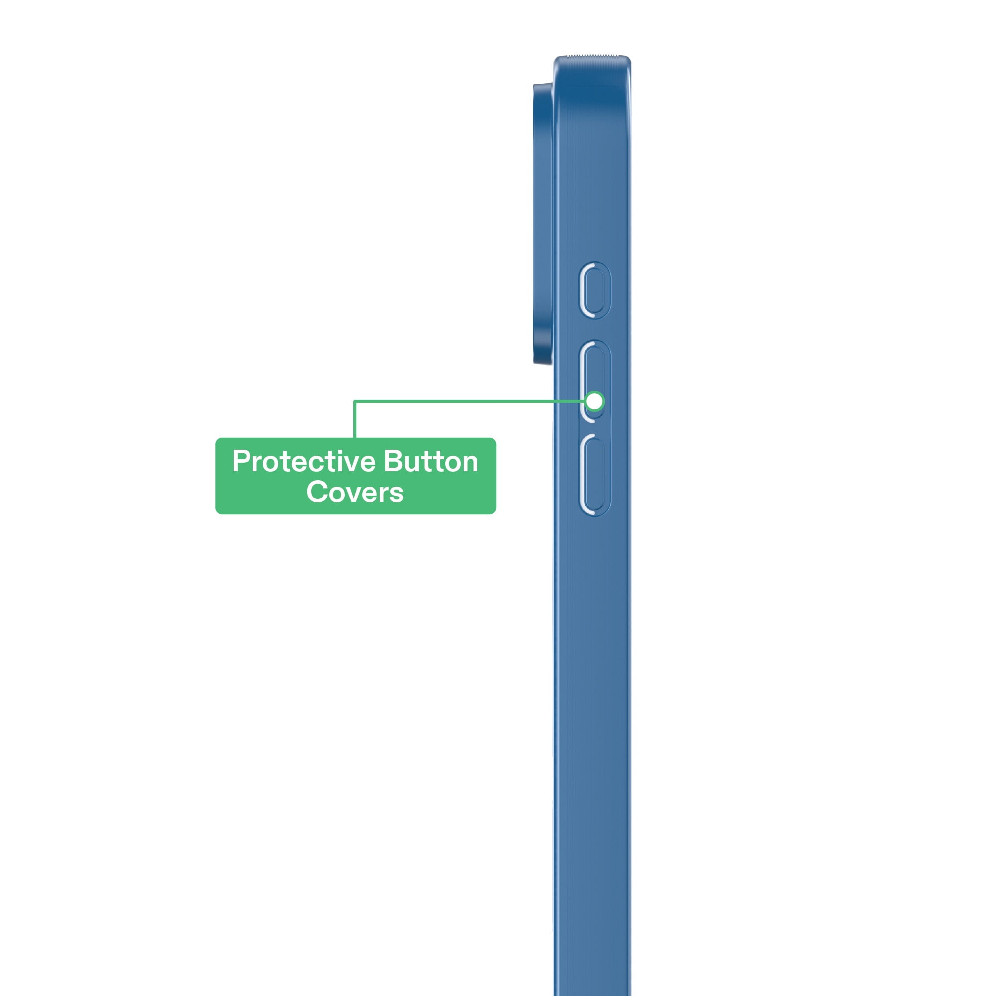 onn Phone Case for iPhone 18 Pro Max / 17 Pro Max, MagSafe Compatible - Clear/Metallic Blue