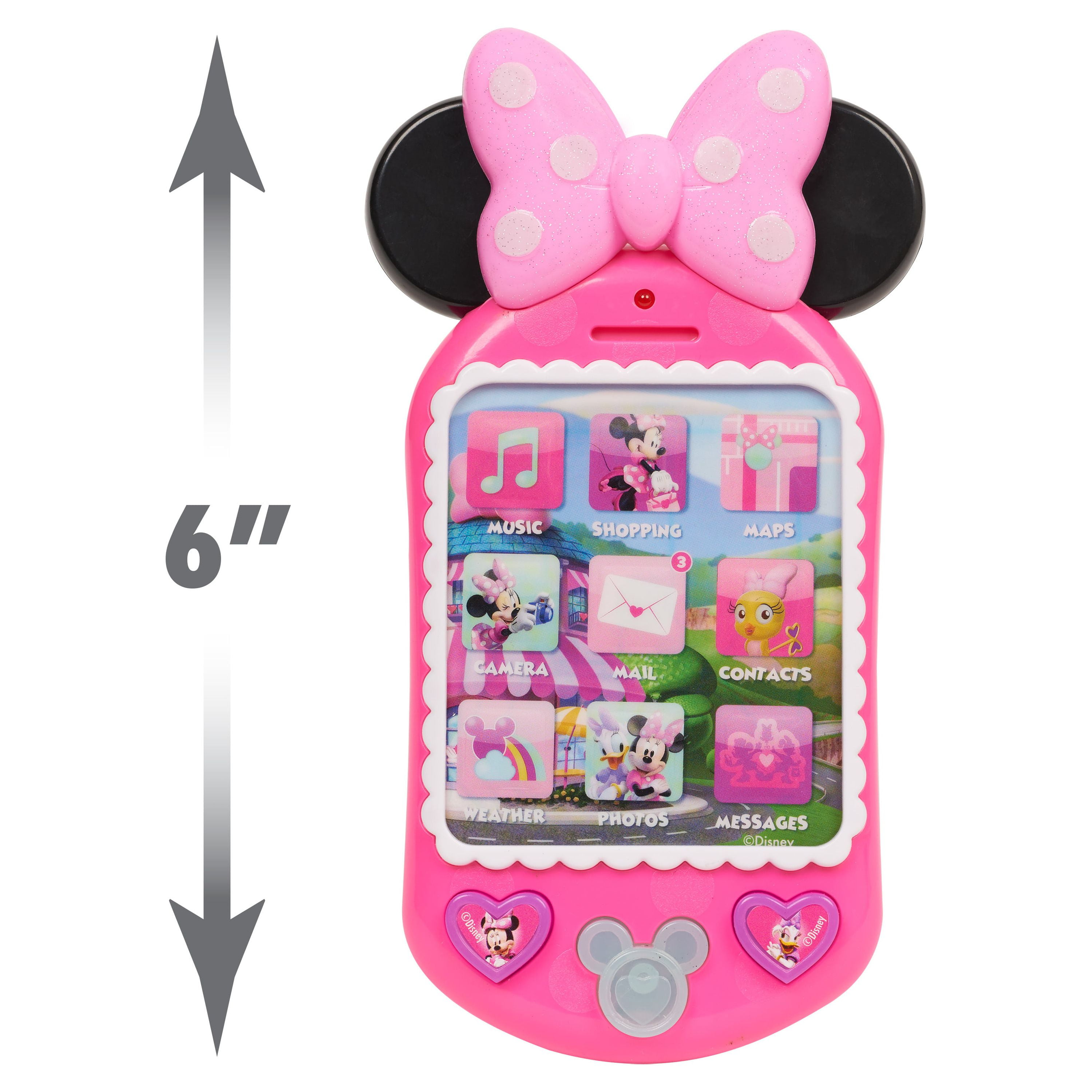 Minnie Bow-Tique Why Hello Cell Phone with Lights and Realistic Sounds for Kids, Features Minnie Mouse Phrases