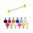thumbnail image 1 of Long Barbell (Industrial Barbell) With Acrylic Half Balls, 12 Ga,1 1/4" (32Mm) Long,Purple - B, 1 of 1