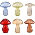 thumbnail image 1 of BFYDOAA Colored Glass Bud Vases Set of 6 Mini Mushroom Terrarium Hydroponics Plants Propagation Station for Flower,Reed Diffuser,Table Centerpiece, 1 of 8