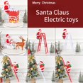 thumbnail image 3 of Electric Climbing Santa with Music Santa Claus Rope Ladder Xmas Plush Doll Toy Figure Christmas Ornament for Holiday Decor, 3 of 5