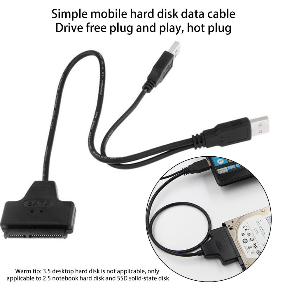 tweeling Kwestie liefde SPRING PARK High Speed Dual USB 2.0 to SATA HDD Hard Disk Drive Converter  Adapter Cable - Walmart.com