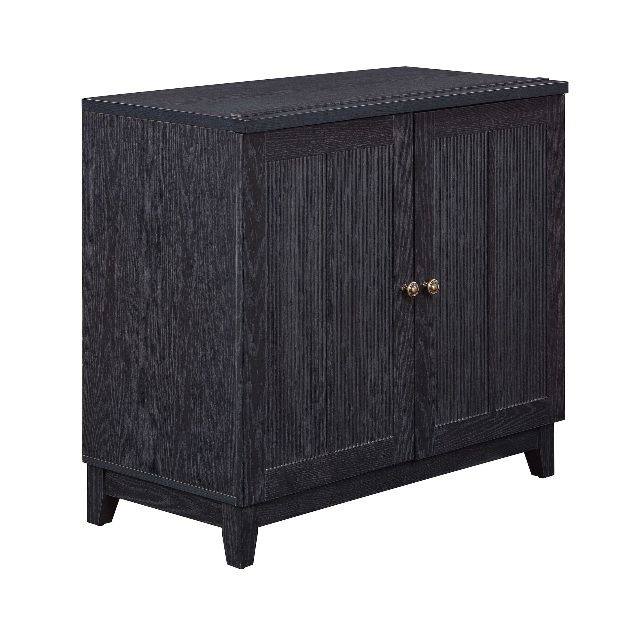 (2 pack) My Texas House Ellison Modular TV Console, Rich Black Finish
